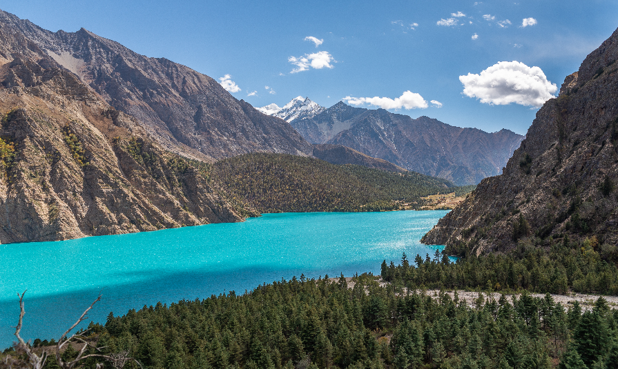 Phoksundo Lake, an alpine fresh water oligotrophic lake in Nepal's Shey Phoksundo National Park