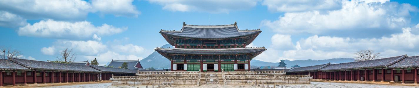 Gyeongbokgung palace landmark of Seoul, South Korea.