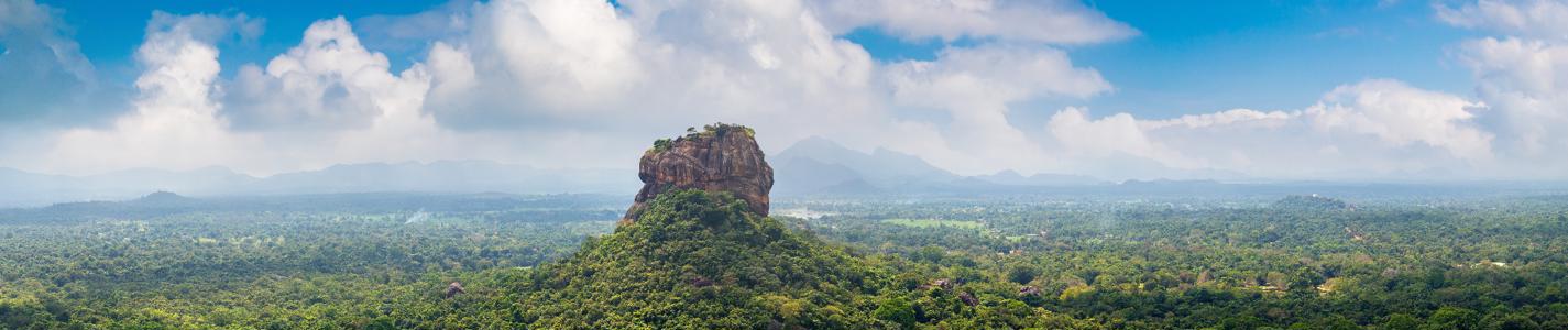 Panorama of  Lion Rock in Sigiriya in a sunny day, Sri Lanka