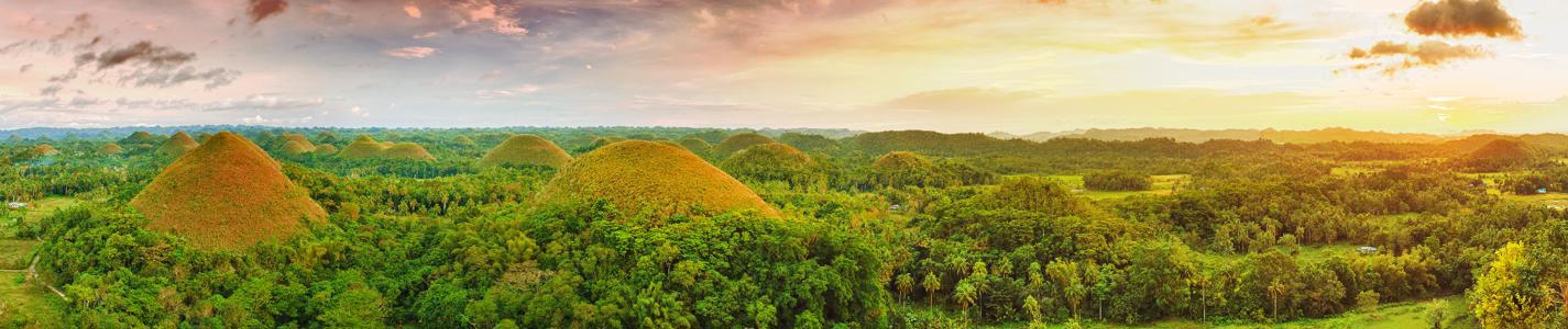 Panorama of The Chocolate Hills. Bohol, Philippines