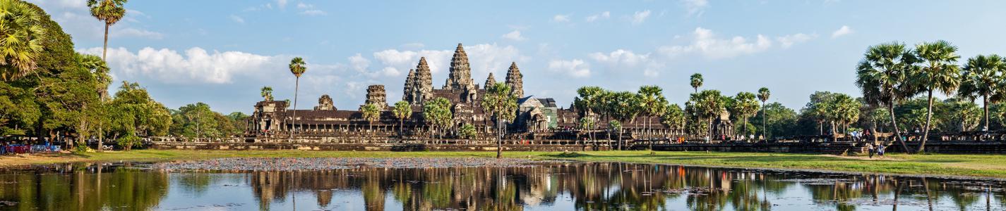 Panorama of famous Cambodia landmark Angkor Wat