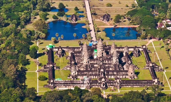 Angkor Wat Aerial View Siem Reap Cambodia