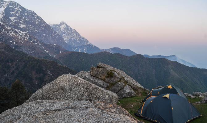 Camping site at Triund