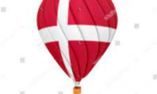  Denmark Flag on hot air ballon.