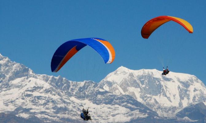 Paragliding over mountain, SRI LANKA