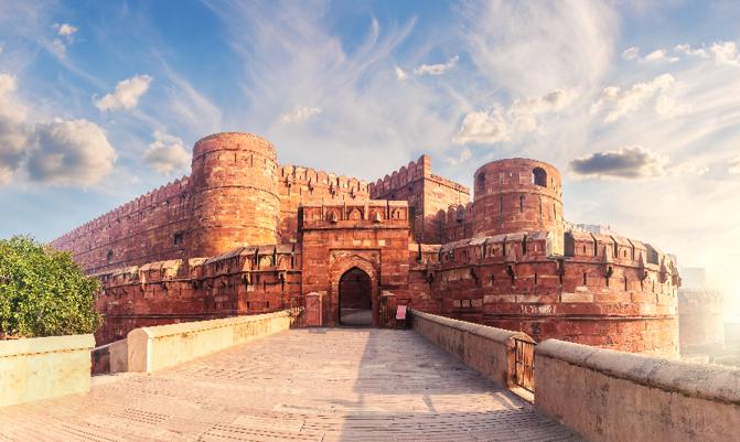 Red Fort Agra at sunrise