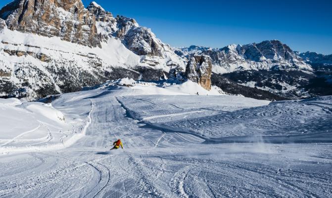 skiing in Italy.