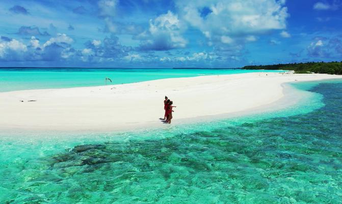 A beautiful view of a girl in Fulhadhoo Island, Maldives.