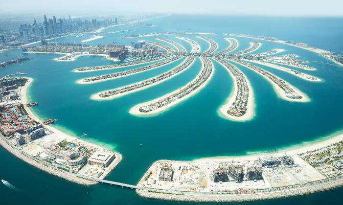 An Artificial Jumeirah Palm Island On Sea, Dubai, United Arab Emirates