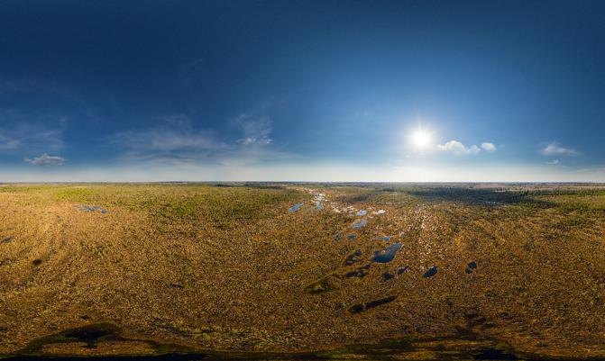 An aerial drone view of the Muraka Nature Reserve situated in eastern Estonia, in Ida-Viru County.