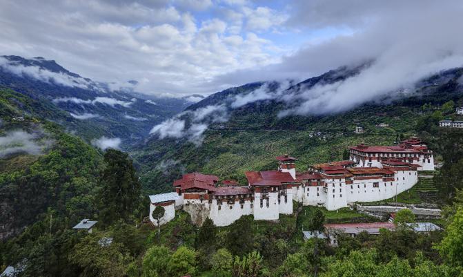 HDR of The beautiful dzong of Trongsa, Bhuatan, Circa